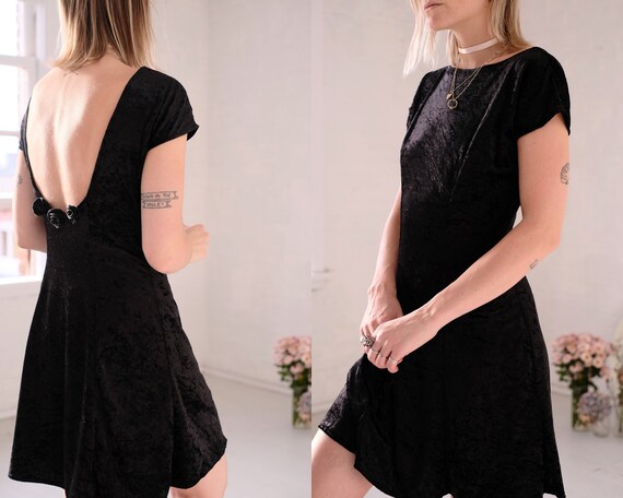 Backless Velvet Mini