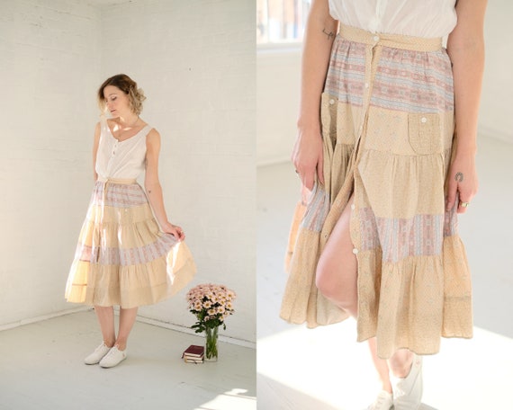 70s Blush Quilt Skirt