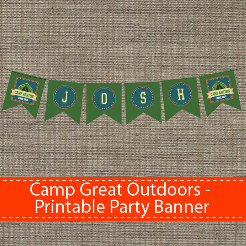 DIY Camp Great Outdoor Party Banner Printable