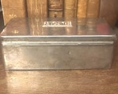 Sterling Box - Wood - Sterling Silver - 10K Gold Monogram - Jewelry Box - Valet - Watch Box - Keepsake - Vintage - RS1
