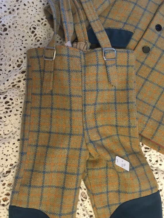 Wool Snow Suit - Plaid - Coat - Pants - Suspender… - image 4