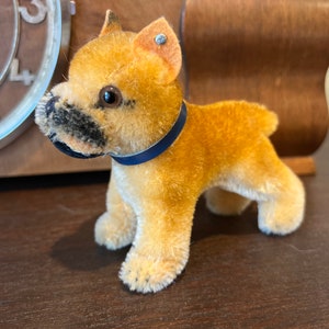 Steiff Boxer - Sarras - Standing - Miniature - Mohair - Collar - Ear Tag - Plush - Dog - Collectible - Y2