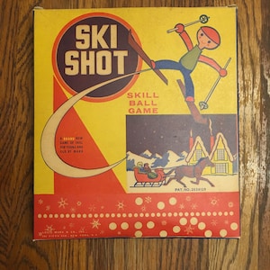 Marx Toys - Pinball - Ski Shot - Vintage - Original Box - Mid Century - 1950&#39;s - 1960&#39;s Era - B1