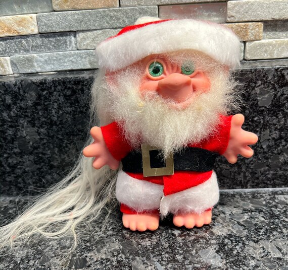 Santa Troll Doll Dam Sixties Glass Eyes Rare Collectible F2