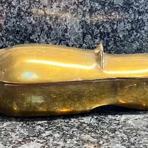 Brass Hippo Box - Mid Century - Mod - Rare - House Hippo - Trinket - Keepsake - Gift - Housewarming - E1