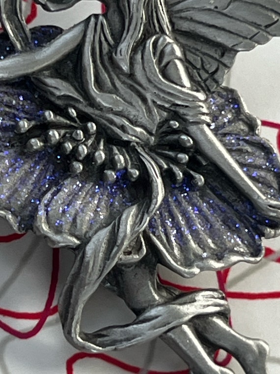 Fairy Brooch - Pin - JJ - Silver Tone - Rhineston… - image 4