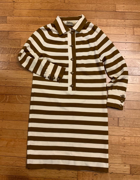 Striped Mod Dress - Mini - Wool - Goldworm - Sixt… - image 2