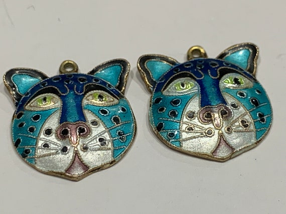 Laurel Burch Cat Earrings - Rare - Enamel - Turqu… - image 5