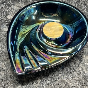 Verceram Iridescent Dish - Art Deco - MCM - France - Teardrop - Rare - Vintage - T1