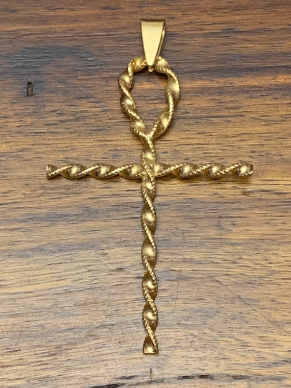 Van Dell Cross Pendant - Gold Filled - Rare - Lar… - image 8