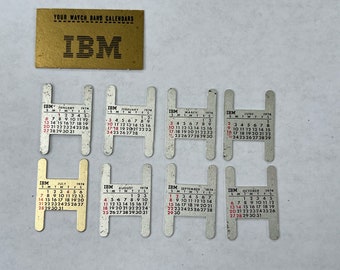 IBM Watch Calendar Plates - 8 - Metal - Two Tone - Directions