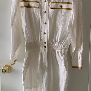 Eighties Jumpsuit - White - Gold - Eleanor Brenner - 1980’s - One Piece - Classic - Yacht - Vintage - EPB Easy - O1