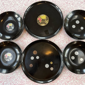 Couroc - Coins - Globe - Set - Plate - Bowl - Platter - MCM - Collectible - Serving - Mid Century Entertaining - B2