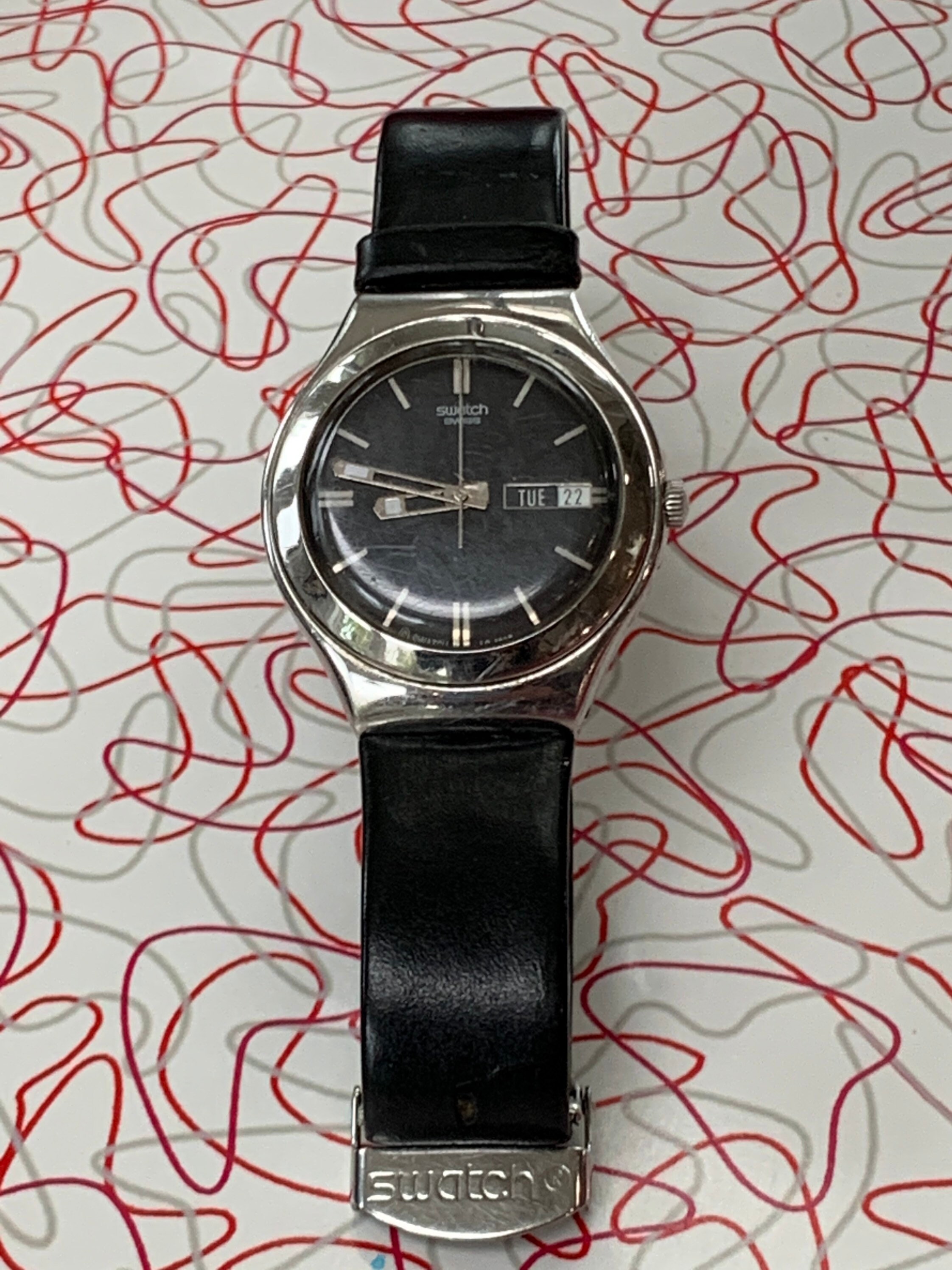 Swatch Watch Black 1999 Irony Silver Collectible Wristwatch Swiss Vintage DR Etsy Canada