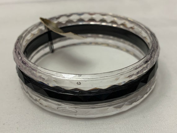 Van Allen Lucite Bangle - Striped - Clear - Acryl… - image 4