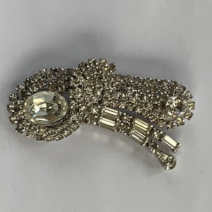 Kramer Brooch - Rhinestone - Unique - Mid Century - Comet - Fireworks - Atomic - Large - Articulated - Signed - Vintage