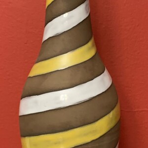 Mid Century Vase - Pottery - Sweden - Swedish - Striped - Swirl - Earth Tones - UE - Ekeby - Vintage - S1
