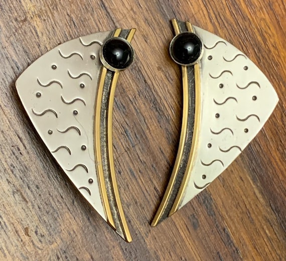 Sterling Artisan Earrings - Studio - Onyx - Modern
