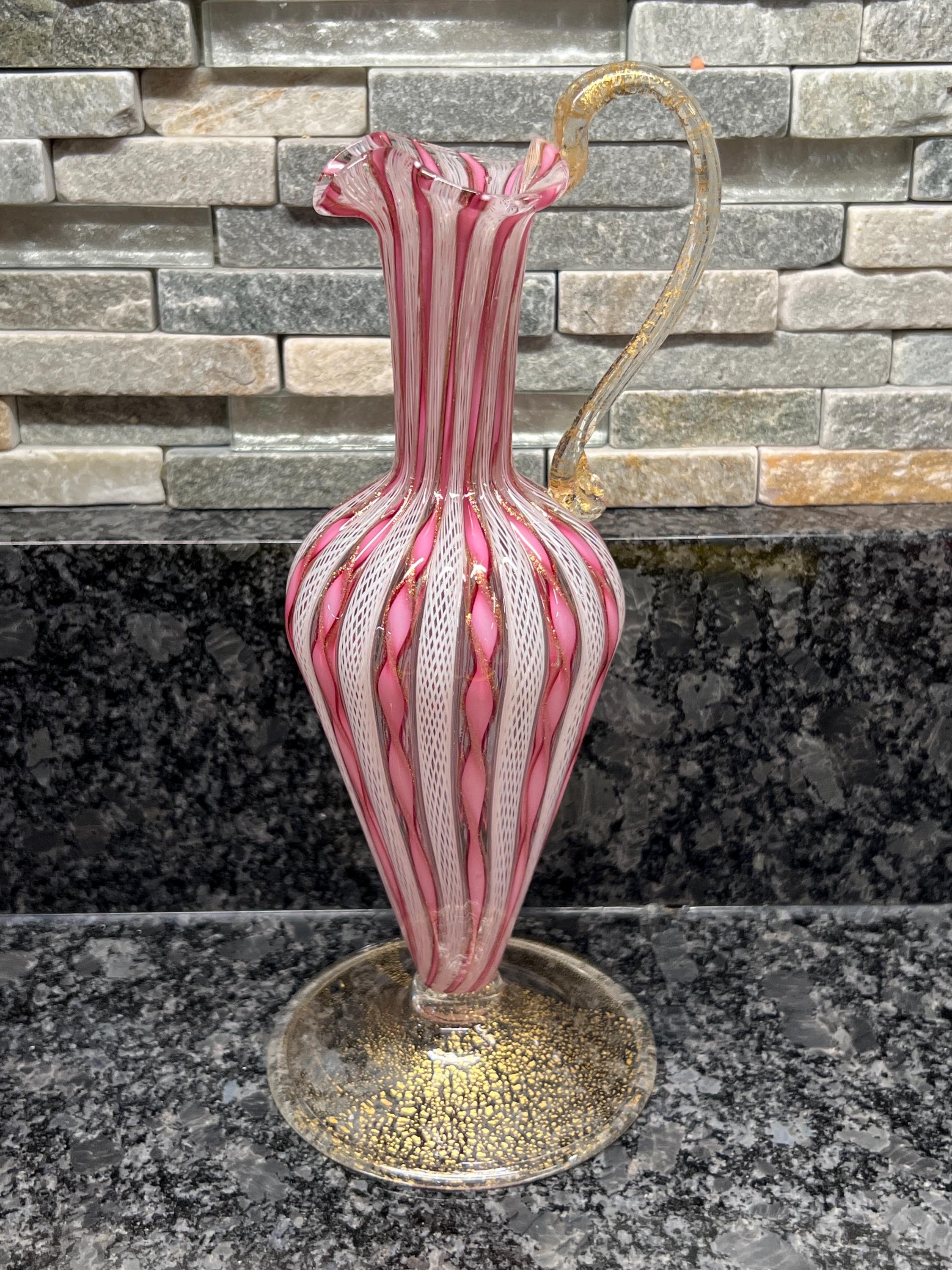 Murano Pink Pitcher - Etsy