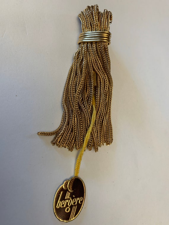 Tassel Brooch - Articulated - Gold Tone - Bergere… - image 10