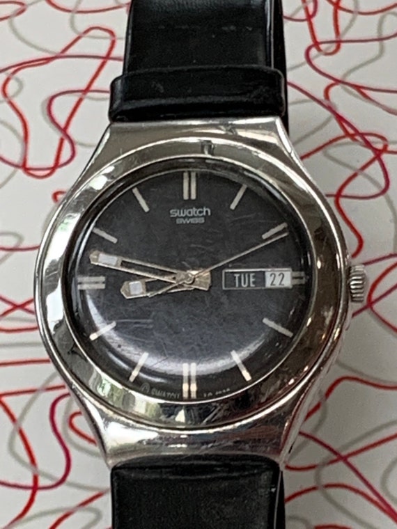 Swatch Watch - Black - 1999 - Irony - Silver - Col