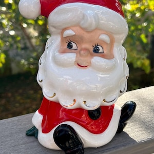 Santa Planter - Mid Century - Kitsch - Kitschmas - Christmas Decor - Ceramic - Parma - Japan - Rare Collectible - B1