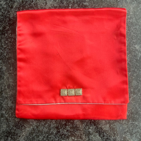 Christian Dior Bag - Hosiery - Lingerie - Jewelry - Satin - Rhinestones - Red - White - Vintage Clutch - STRGCL