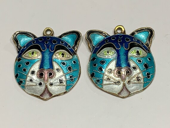 Laurel Burch Cat Earrings - Rare - Enamel - Turqu… - image 3