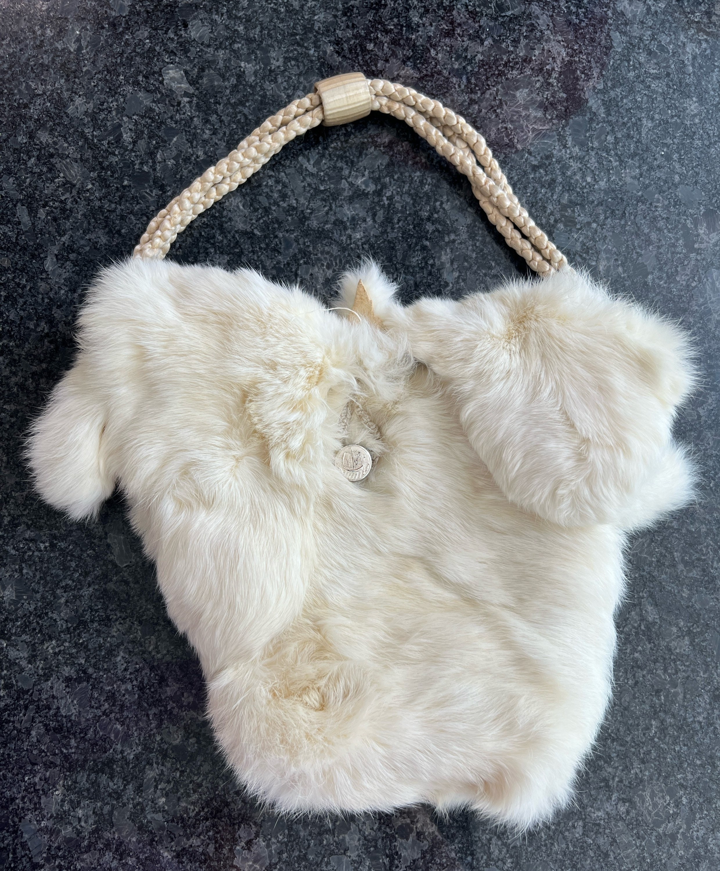RABBIT FUR POUCH COPPER RABBIT FUR POUCH COPPER