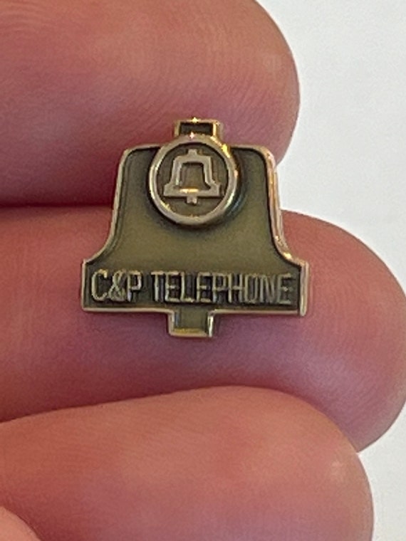 Telephone Service Award Pin - C & P - Phone - 10K… - image 4