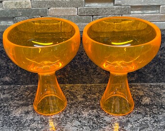 Alessi Big Love Ice Cream Bowls - Margarita Glasses - Orange - Acrylic - Set of 2 - GRBN2
