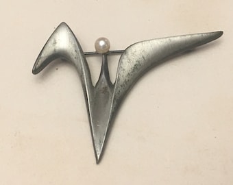 Modernist Brooch - Handcrafter - MCM - Sixties - Rare - Greenwich Village Artist - Studio - Vintage