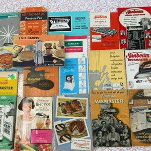 Mid Century Manuals Lot - Appliances - Cookware - Vintage Booklets - Ephemera - N1