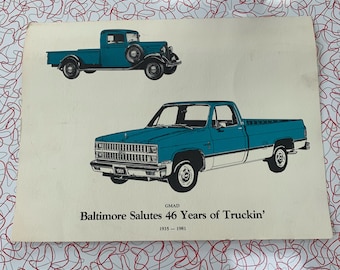 Chevy Collectible - Truck - GMAD - Square Body - Two Tone - Ephemera - Poster - Flyer - Paper - Vintage 1981 - GCC