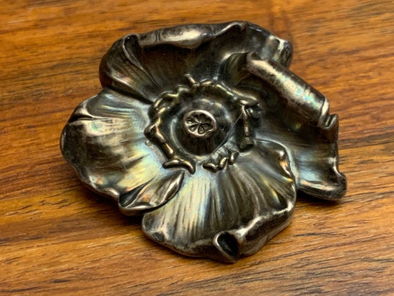 William Kerr Brooch - Sterling - Floral - Poppy -… - image 3