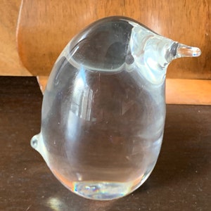 Steuben Penguin - Bird - Glass - Figurine - Paperweight - Hand Cooler - Abstract - Modernist - Rare - Collectible - X1