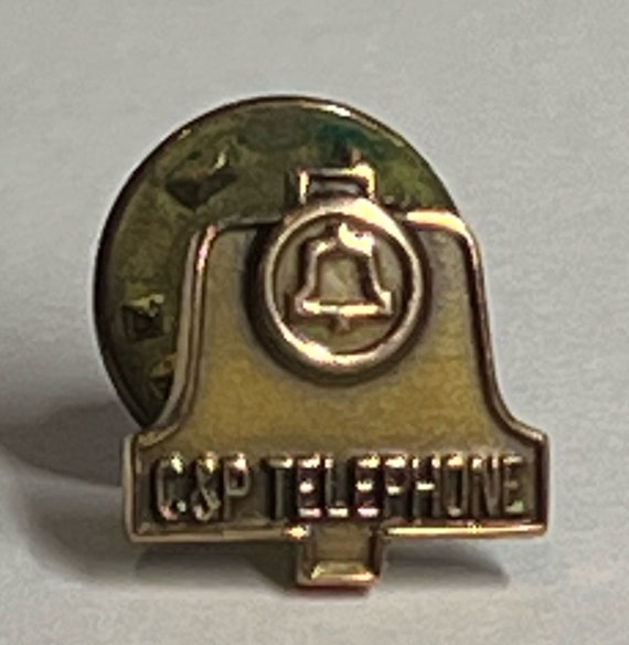 Telephone Service Award Pin - C & P - Phone - 10K… - image 1