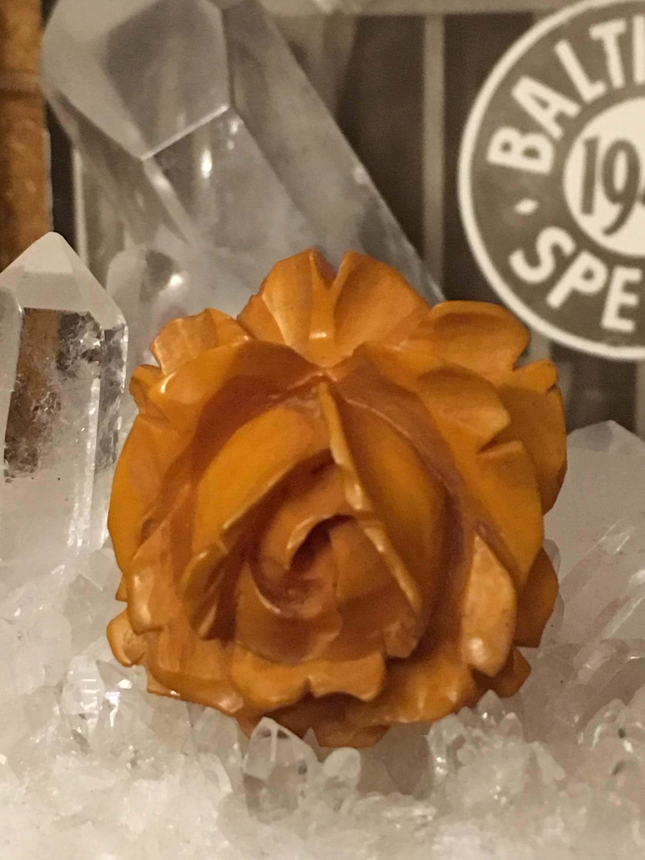 Bakelite Carved Rose Pendant - Etsy display picture 1
