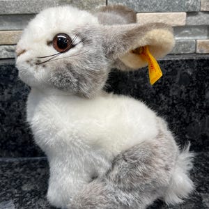 Steiff Rabbit - Spotted - Gray - White - Tags - Spottili - Collectible Plush Toy - LTBLBN