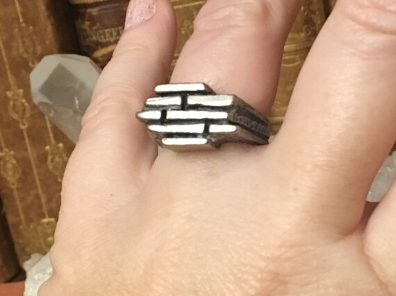 Brutalist Ring - Sterling - Unique - Geometric - … - image 5