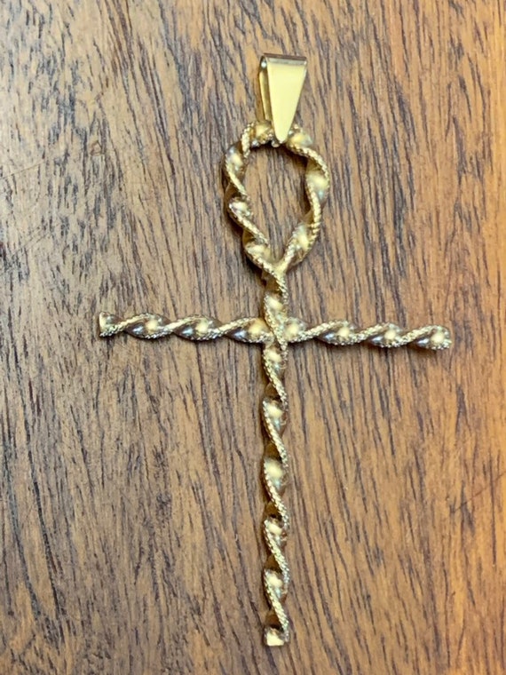 Van Dell Cross Pendant - Gold Filled - Rare - Lar… - image 2