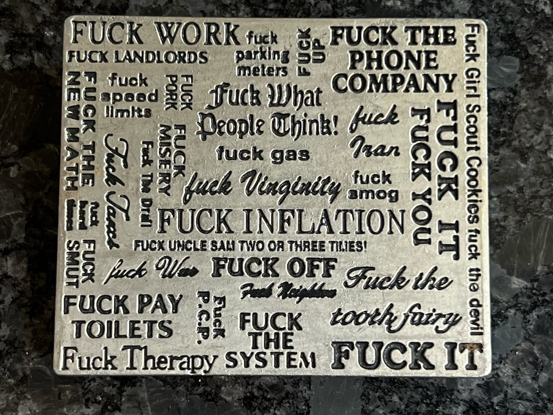 F Word Buckle Belt Buckle Risqué Humorous Swear Irreverent Metal Vintage Etsy