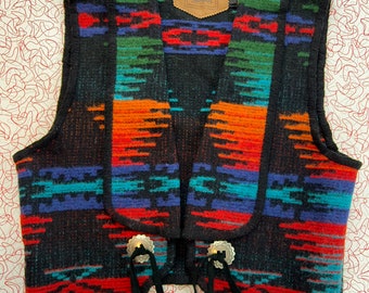 Woolrich Vest - Southwest - Bolo - Native - Tribal - Aztec - Multicolored - Medium - A2