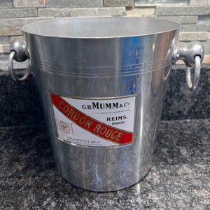 Champagne Bucket - Ice - Cordon Rouge - G.H. Mumm & Co - Reims - France - Aluminum - Vintage - E2