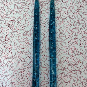 Lucite Candles - Blue - Sparkle - MCM - Kitsch Decor - Rare - C2