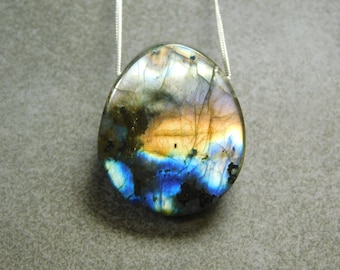 Labradorite Necklace, Labradorite and Sterling Silver Necklace, Labradorite