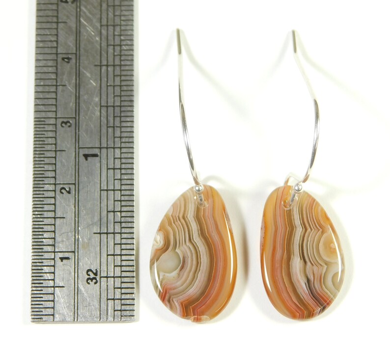 Crazy Lace Agate Earrings Slab Earrings Crazy Lace Agate and Sterling Silver Slab Earrings Crazy Lace Agate Statement Earrings