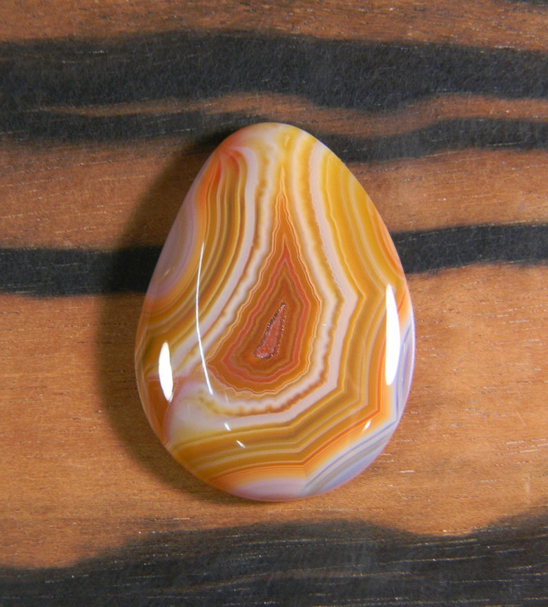 Orange and White Cabochon High Polish Natural Color Cabochon Condor Agate Cabochon