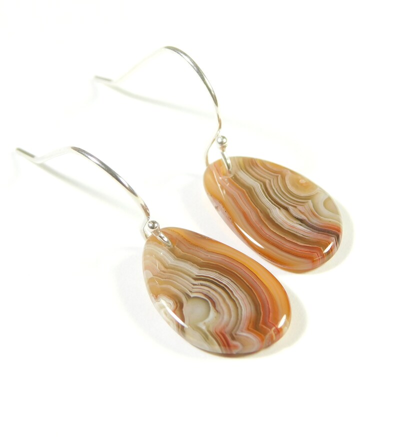 Crazy Lace Agate Earrings Slab Earrings Crazy Lace Agate and Sterling Silver Slab Earrings Crazy Lace Agate Statement Earrings