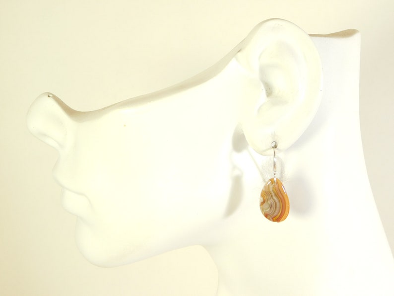 Crazy Lace Agate Earrings Slab Earrings Crazy Lace Agate and Sterling Silver Slab Earrings Crazy Lace Agate Statement Earrings